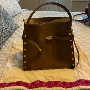 COPY - Tory Burch Double Pocket suede with nail heads